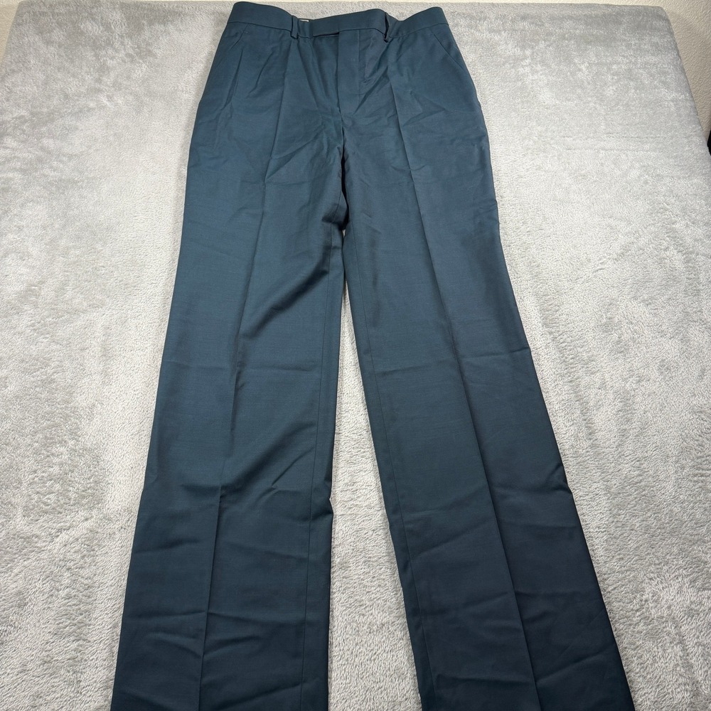 Gucci Uniform Dress Pants Mens 33 Dark Teal Flat Front Made In Bulgaria NWOT